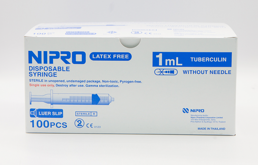 Syringe nipro 1 ml  100 ชิ้นต่อกล่อง