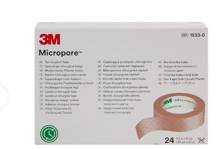 MICROPORE สีเนื้อ ขนาด 1/2 นิ้ว ยี่ห้อ Nextcare ยกกล่อง 24 ชิ้น